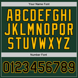 Custom Hunter Green Black-Gold Authentic Throwback Basketball Jersey