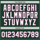 Custom Hunter Green White-Pink Authentic Throwback Basketball Jersey