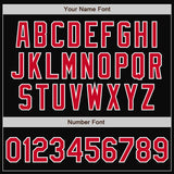 Custom Black Red-White Bomber Full-Snap Varsity Letterman Jacket