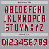 Custom Gray Maroon-Cream Bomber Full-Snap Varsity Letterman Jacket