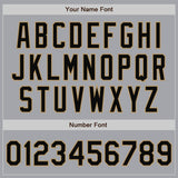 Custom Gray Black-Old Gold Bomber Full-Snap Varsity Letterman Jacket
