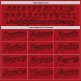 Custom Red Red-Black Bomber Full-Snap Varsity Letterman Two Tone Jacket