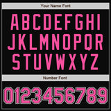 Custom Black Pink-White Bomber Full-Snap Varsity Letterman Jacket