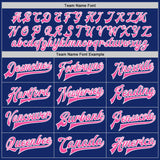 Custom Royal Pink-White Bomber Full-Snap Varsity Letterman Jacket