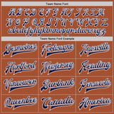 Custom Texas Orange Navy-White Bomber Full-Snap Varsity Letterman Jacket