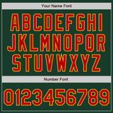 Custom Green Red-Gold Bomber Full-Snap Varsity Letterman Jacket