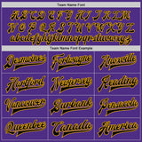 Custom Purple Black-Gold Bomber Full-Snap Varsity Letterman Jacket