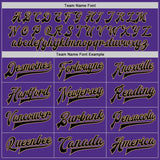 Custom Purple Black-Old Gold Bomber Full-Snap Varsity Letterman Jacket