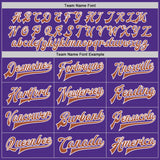 Custom Purple Texas Orange-White Bomber Full-Snap Varsity Letterman Two Tone Jacket