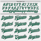 Custom White Kelly Green-Black Bomber Full-Snap Varsity Letterman Two Tone Jacket