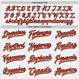 Custom White Orange-Navy Bomber Full-Snap Varsity Letterman Two Tone Jacket
