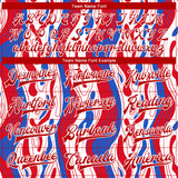 Custom Figure Red-Royal 3D Pattern Design Bomber Full-Snap Varsity Letterman Jacket