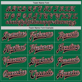 Custom Kelly Green Red-Black Bomber Full-Snap Varsity Letterman Jacket