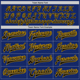 Custom Royal Black-Gold Bomber Full-Snap Varsity Letterman Jacket