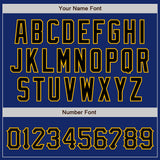Custom Royal Black-Gold Bomber Full-Snap Varsity Letterman Jacket