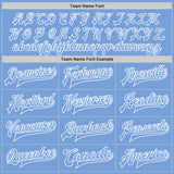 Custom White Light Blue Bomber Full-Snap Varsity Letterman Split Fashion Jacket