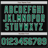 Custom Black Kelly Green-Texas Orange Bomber Full-Snap Varsity Letterman Split Fashion Jacket