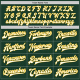 Custom Green Gold-Gray Bomber Full-Snap Varsity Letterman Split Fashion Jacket