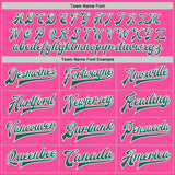 Custom Pink Kelly Green-White Bomber Full-Snap Varsity Letterman Two Tone Jacket