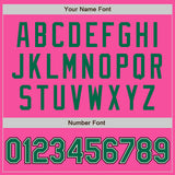 Custom Pink Kelly Green Cream-Black Bomber Full-Snap Varsity Letterman Split Fashion Jacket