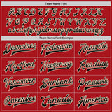Custom Red Black-Cream Bomber Full-Snap Varsity Letterman Jacket
