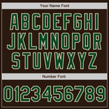 Custom Brown Green-Cream Bomber Full-Snap Varsity Letterman Jacket