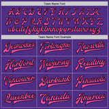 Custom Purple Black-Pink Bomber Full-Snap Varsity Letterman Jacket