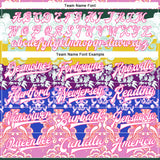 Custom White Pink-Gold Heron 3D Pattern Design Bomber Full-Snap Varsity Letterman Jacket
