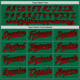 Custom Kelly Green Red-Black Bomber Full-Snap Varsity Letterman Jacket