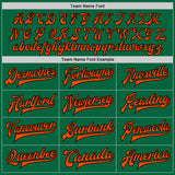 Custom Kelly Green Orange-Black Bomber Full-Snap Varsity Letterman Jacket