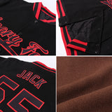 Custom Brown Kelly Green-Pink Bomber Full-Snap Varsity Letterman Jacket