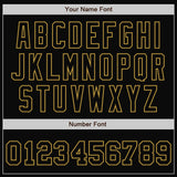Custom Black Old Gold Pinstripe Old Gold Bomber Full-Snap Varsity Letterman Jacket