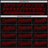 Custom Black Red Pinstripe Red Bomber Full-Snap Varsity Letterman Jacket