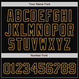 Custom Black Gold Pinstripe Gold Bomber Full-Snap Varsity Letterman Jacket