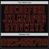 Custom Black Orange Pinstripe Orange Bomber Full-Snap Varsity Letterman Jacket
