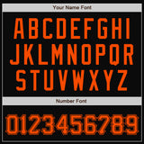 Custom Black Orange Pinstripe Orange Bomber Full-Snap Varsity Letterman Jacket