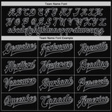 Custom Black Gray Pinstripe Gray Bomber Full-Snap Varsity Letterman Jacket