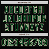 Custom Black Cream Pinstripe Green Bomber Full-Snap Varsity Letterman Jacket
