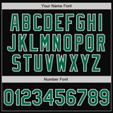 Custom Black White Pinstripe Kelly Green Bomber Full-Snap Varsity Letterman Jacket