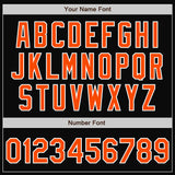 Custom Black White Pinstripe Orange Bomber Full-Snap Varsity Letterman Jacket