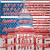 Custom Red US Navy Blue-Royal American Flag Fashion United States Congress Building 3D Pattern Design Bomber Full-Snap Varsity Letterman Jacket