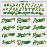 Custom White Kelly Green Pinstripe Old Gold-Black Bomber Full-Snap Varsity Letterman Jacket