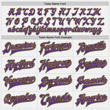 Custom White Purple Pinstripe Old Gold-Black Bomber Full-Snap Varsity Letterman Jacket