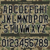 Custom Camo Black-White Geometric Camouflage 3D Bomber Full-Snap Varsity Letterman Salute To Service Jacket