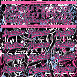 Custom Graffiti Pattern Pink-Light Blue Abstract Grunge Art 3D Bomber Full-Snap Varsity Letterman Jacket