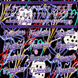 Custom Graffiti Pattern Purple-White Hand Painted Flowers 3D Bomber Full-Snap Varsity Letterman Jacket