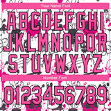 Custom Graffiti Pattern Pink-Black Abstract Grunge Art 3D Bomber Full-Snap Varsity Letterman Jacket