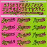 Custom Neon Green Pink-Black Bomber Full-Snap Varsity Letterman Gradient Fashion Jacket