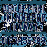 Custom Graffiti Pattern Navy-White Grunge Urban Street Art 3D Bomber Full-Snap Varsity Letterman Jacket