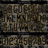 Custom Black Old Gold Skull Fashion 3D Bomber Full-Snap Varsity Letterman Jacket